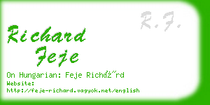 richard feje business card